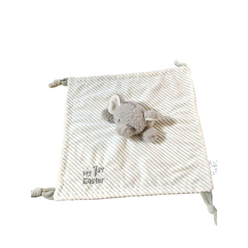 My First Easter Fuzzy Elephant Lovey 12 inch Corduroy Knotted Baby Plush